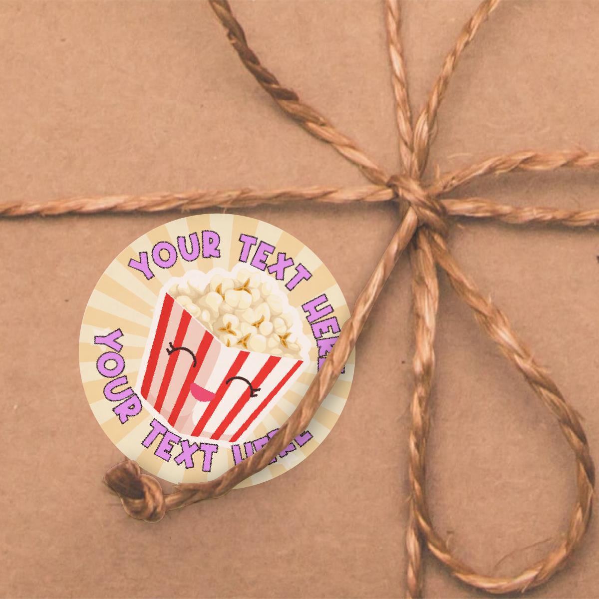 120 Popcorn Scented Personalised Stickers - Personalised 30mm Scented  Stickers - For Teachers Nursery Parents