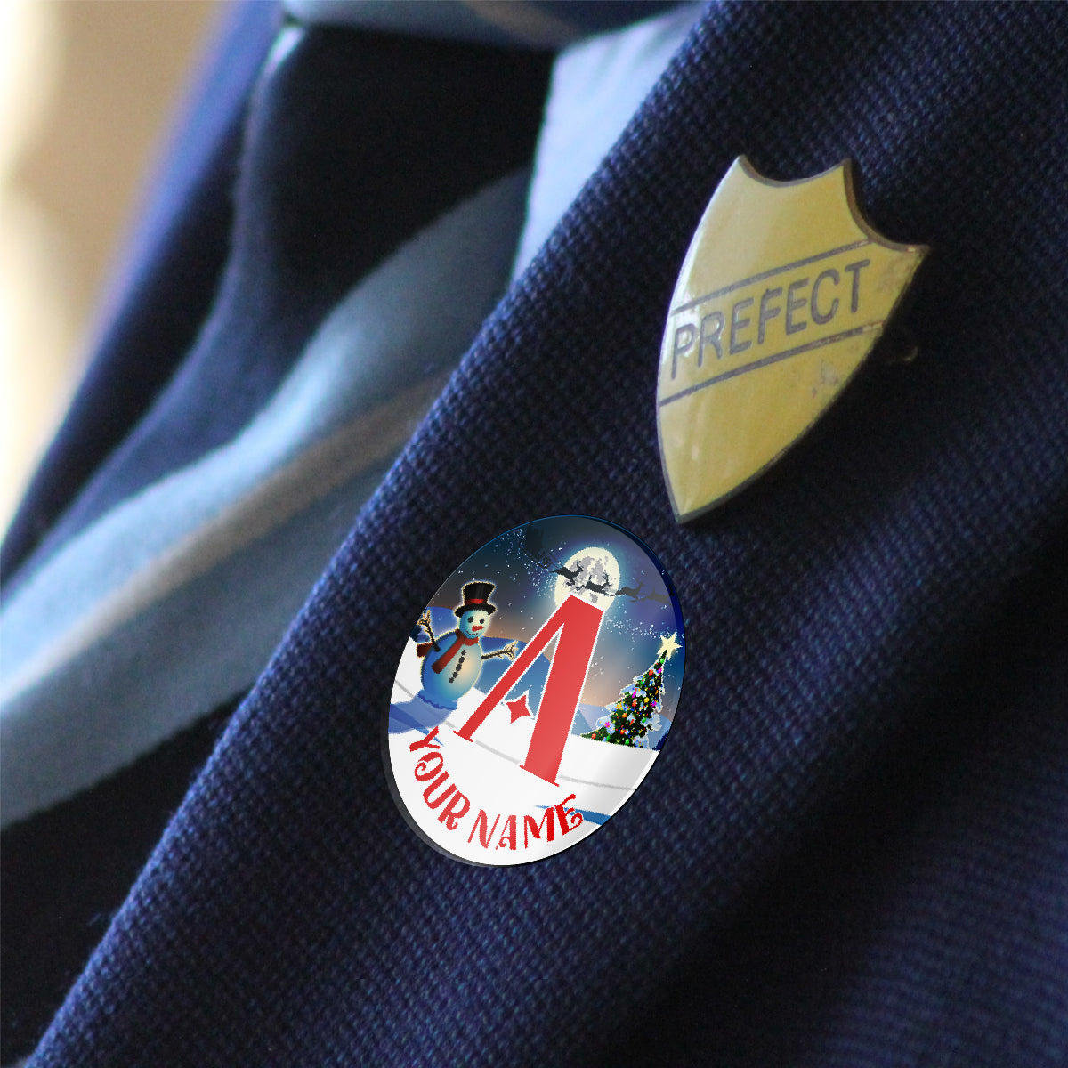 144 Personalised Merry Monogram 30mm Christmas Initial Stickers for School Teachers, Parents, Gifts, Events