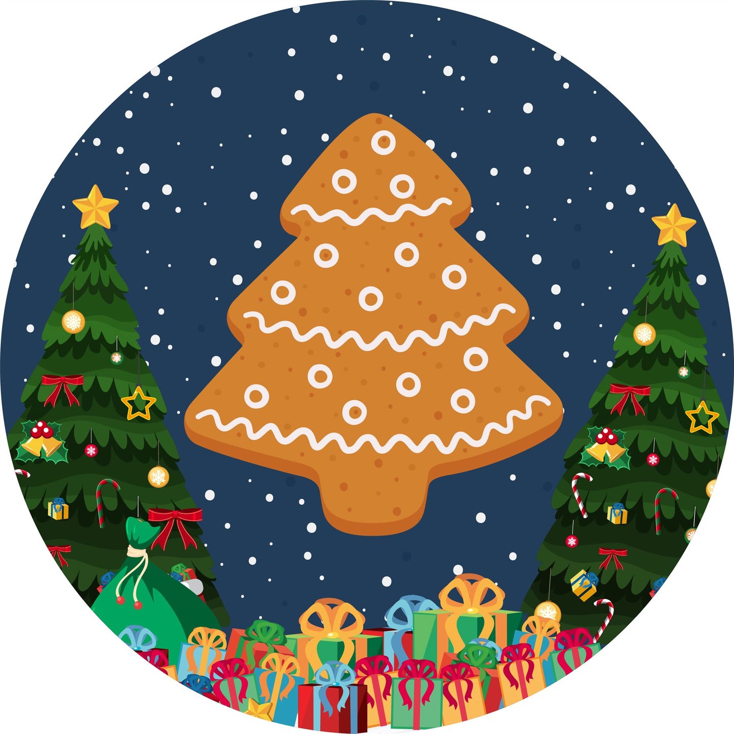 144 Gingerbread Christmas 30mm Stickers Glossy Reward Stickers
