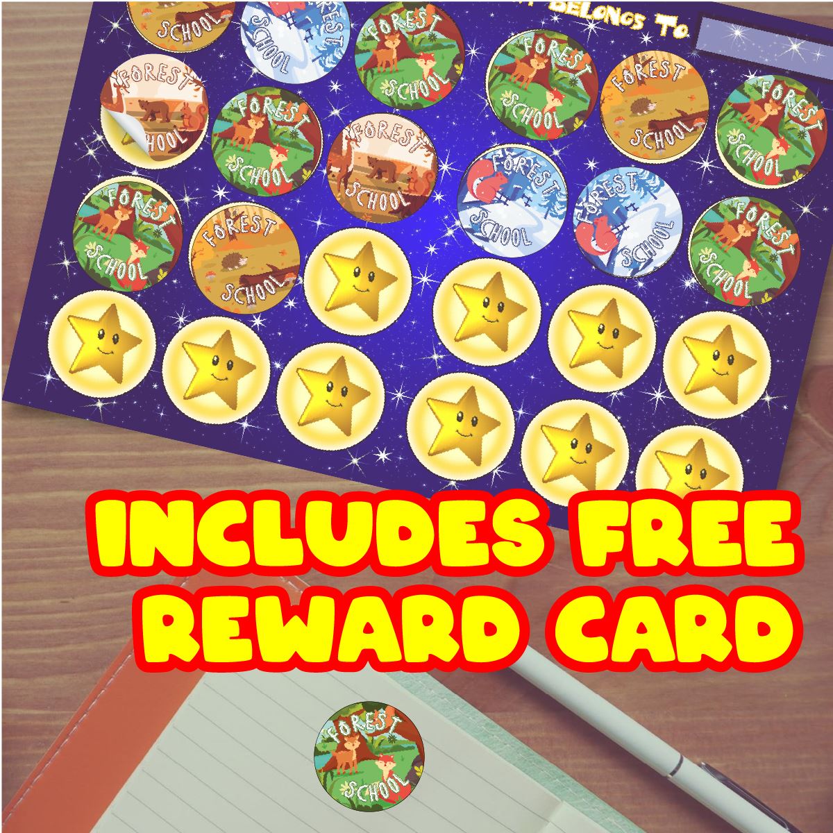 144 Forest School Adventure Camping Stickers - 30mm - Glossy Reward Stickers