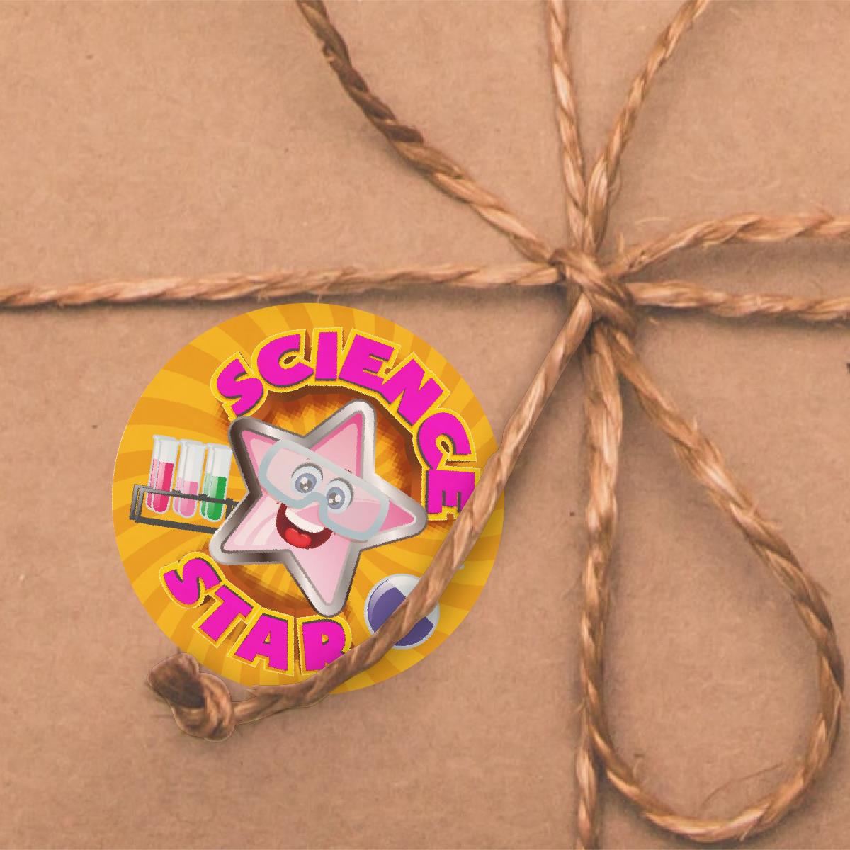 144 Star Science - 30mm - Glossy Reward Stickers for Teachers & Parents