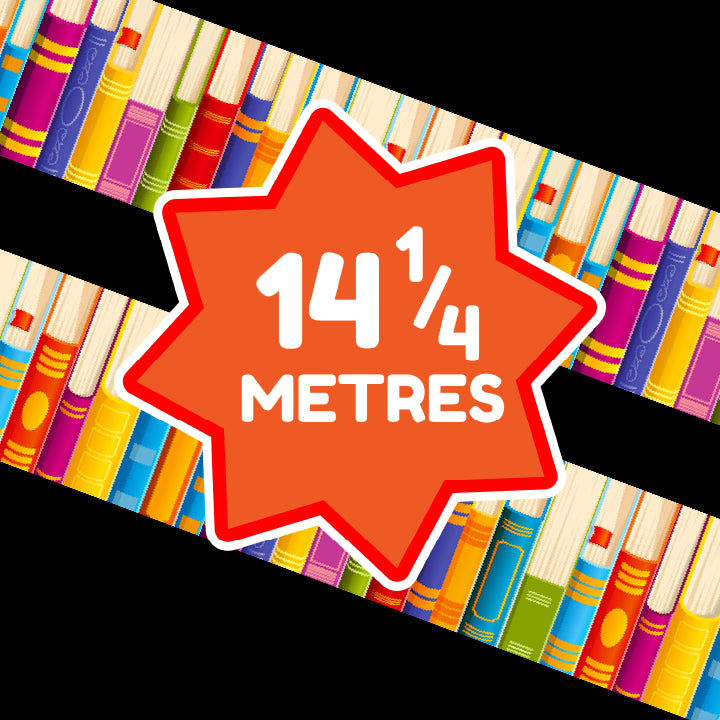 Bright Reading Books Classroom Trimmers 14.25m long Notice Board Book Day Display Borders