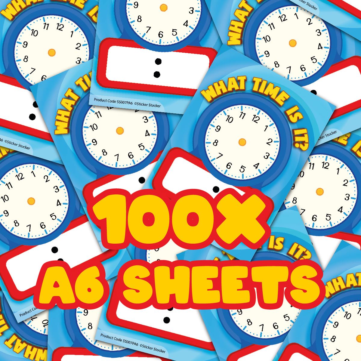 A6 Telling the Time Blank Clock Note Pad 100 Sheet Incentive Chart Rewards