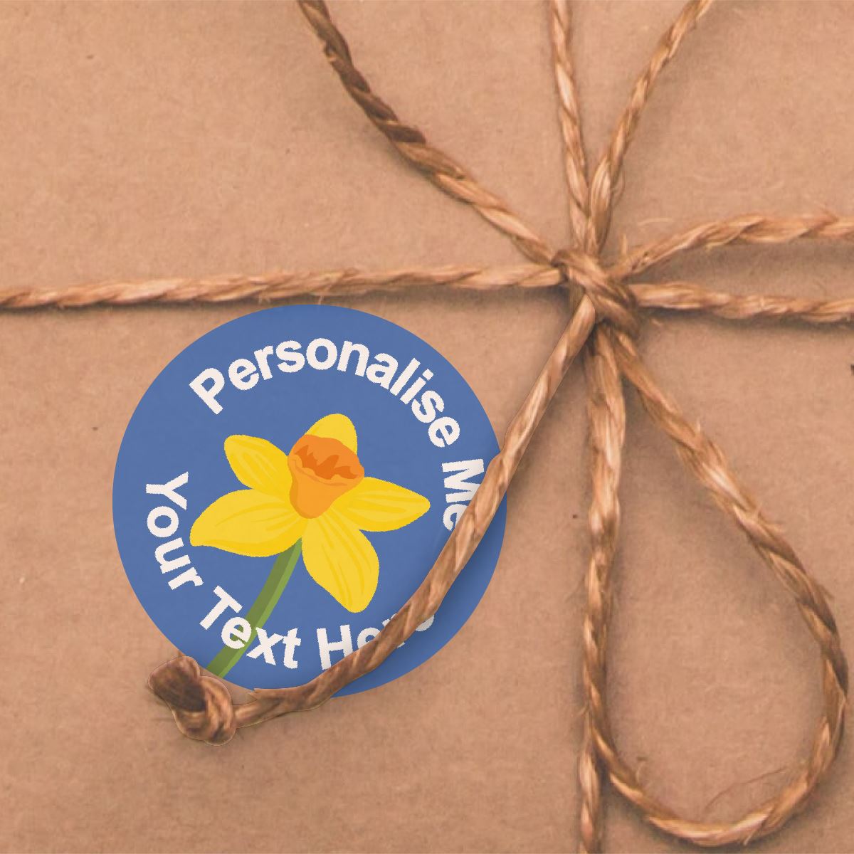 144 Daffodil Themed Personalised 30mm Reward Stickers for School Teachers, Parents, company packaging