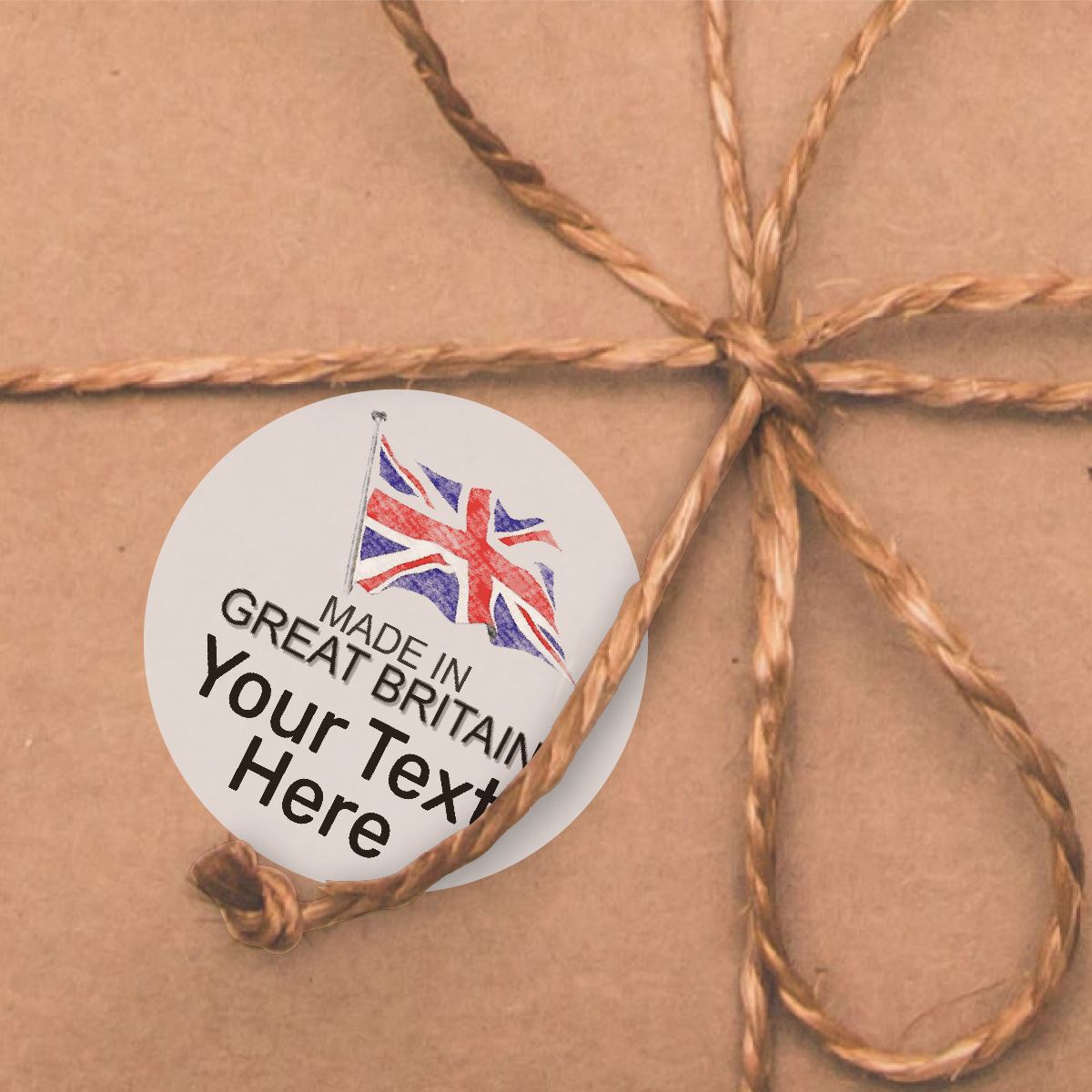 144 Personalised Made in Great Britain 30mm Union Jack UK Glossy Stickers Labels