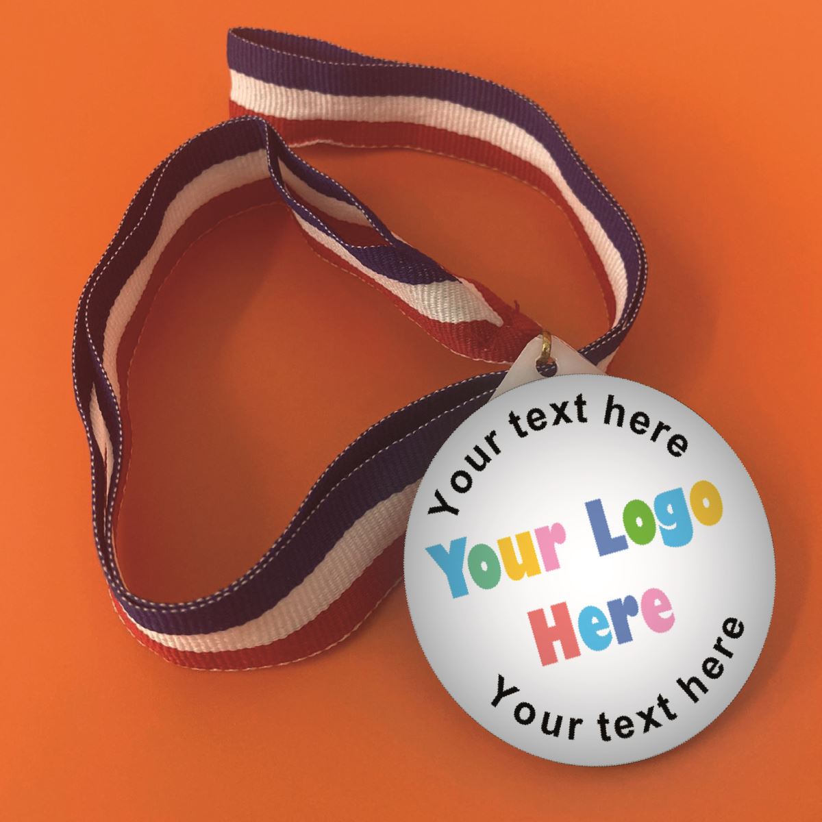 Create Your Own Medal - Personalise with your own image and text 55mm Large Plastic Medal FREE Ribbon and Certificate