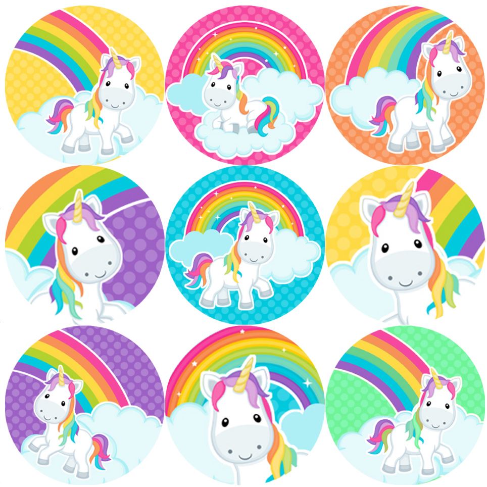 144 Rainbow Unicorns 30mm Reward Stickers for School Teachers, Parents and Nursery