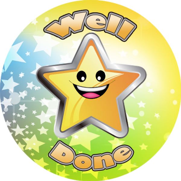 144 Well Done 30mm Reward Stickers for School Teachers, Parents and Nursery