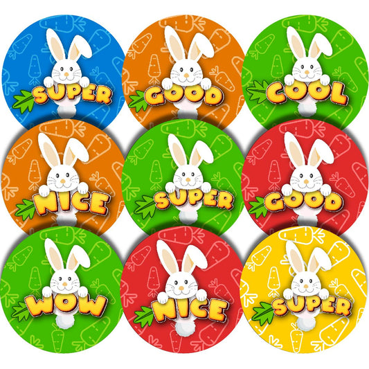 144 Bunny Rabbit Rewards 30mm Glossy Stickers