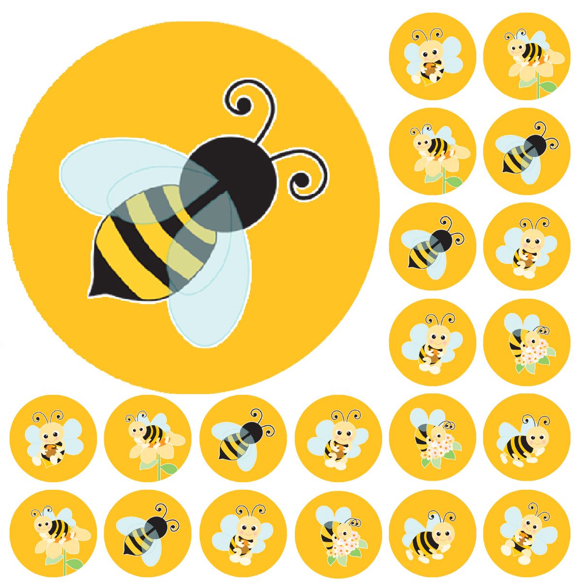 900 Mini Buzzing Bees Dot 10mm Spot Reward Stickers for Teachers and Planner Charts