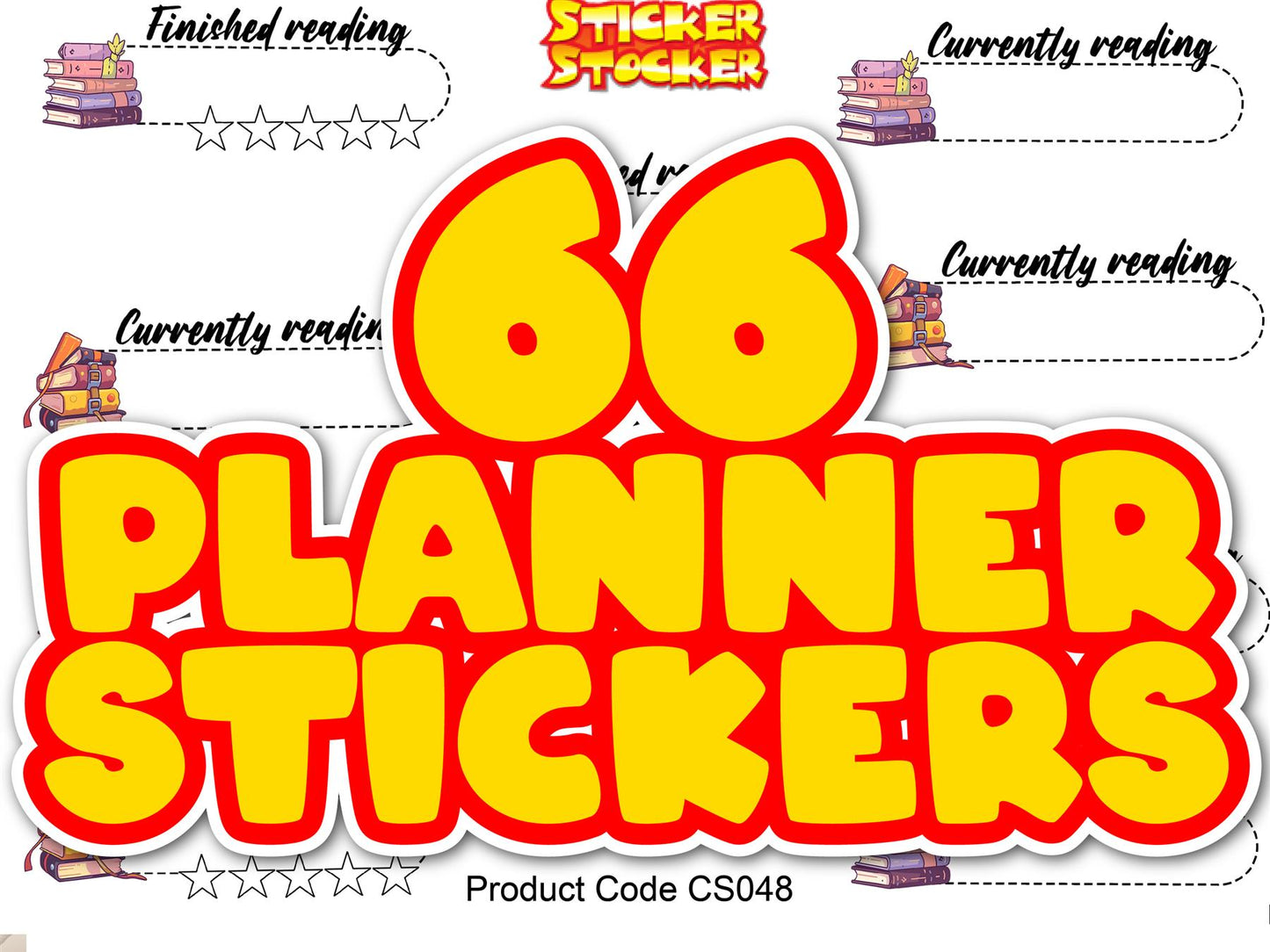 66 Book Reading Tracker Shaped Reward Stickers for Teachers, Parents, Planners