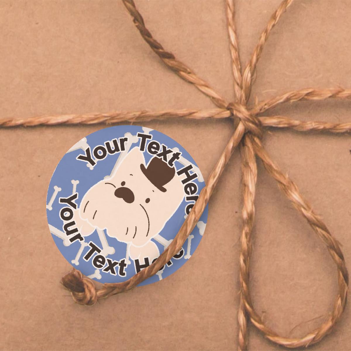 144 Personalised Happy Dogs 30mm Reward Stickers for School Teachers, Parents and Nursery