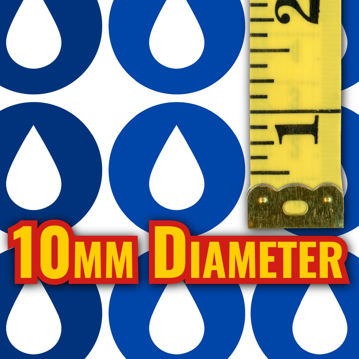 900 Colourful Mini Blue Tone Droplets Dot 10mm Glossy Spot Stickers - Journal Tracker Stickers