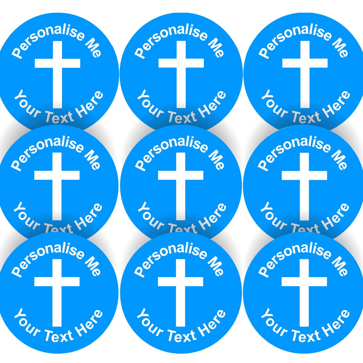 144 Personalised Christian Cross 30mm Reward Stickers for School Teachers, Parents and Nursery