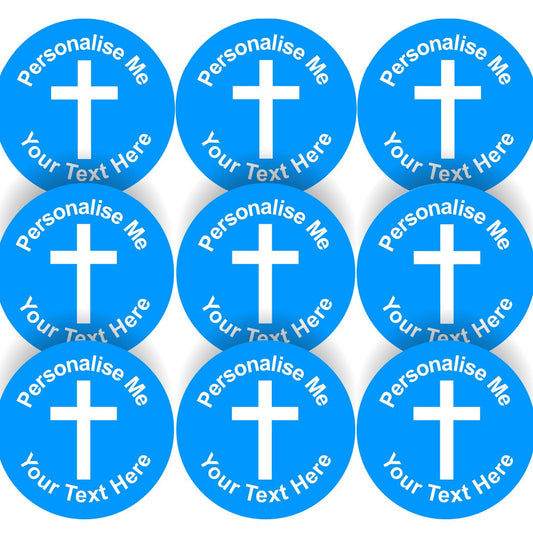 144 Personalised Christian Cross 30mm Reward Stickers for School Teachers, Parents and Nursery