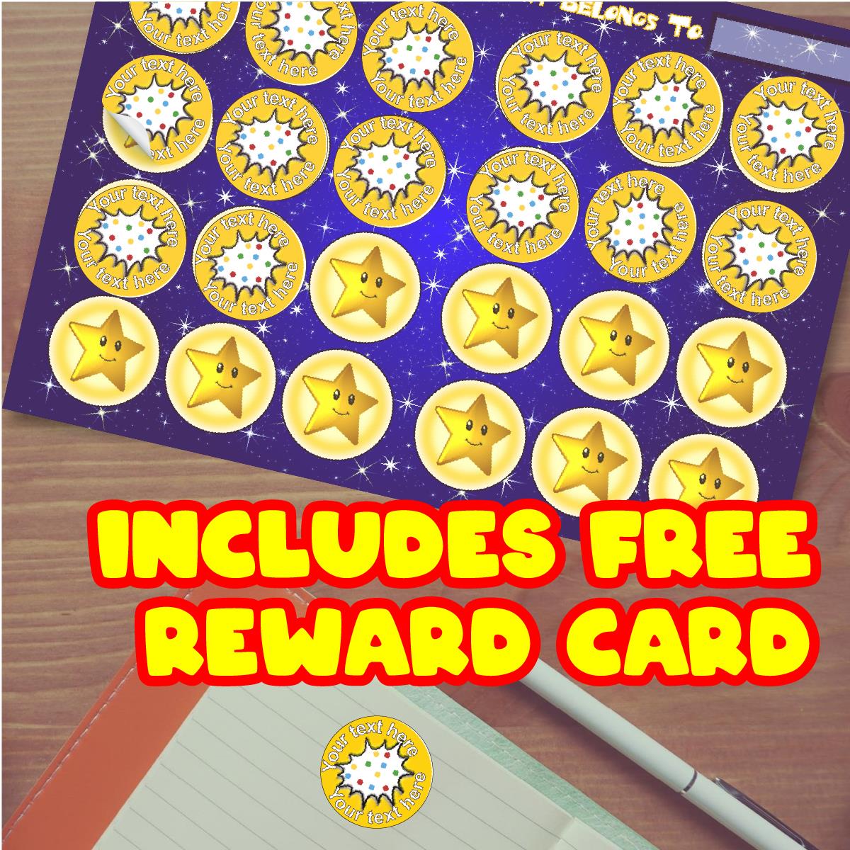 144 Personalised 30mm Yellow Polkadot Comic Children Reward Stickers for School Teachers, Parents and Nursery