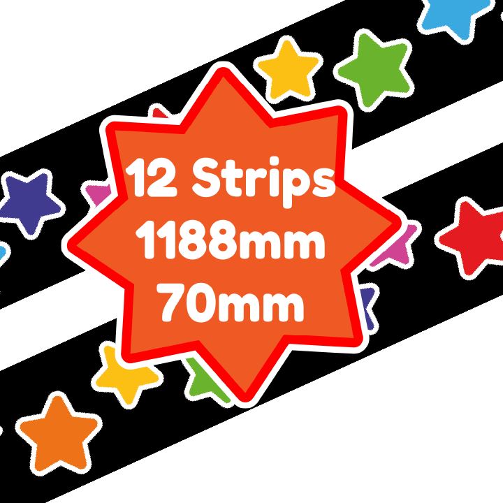 Colourful Stars Classroom Trimmers 14.25m long Notice Board Display Borders