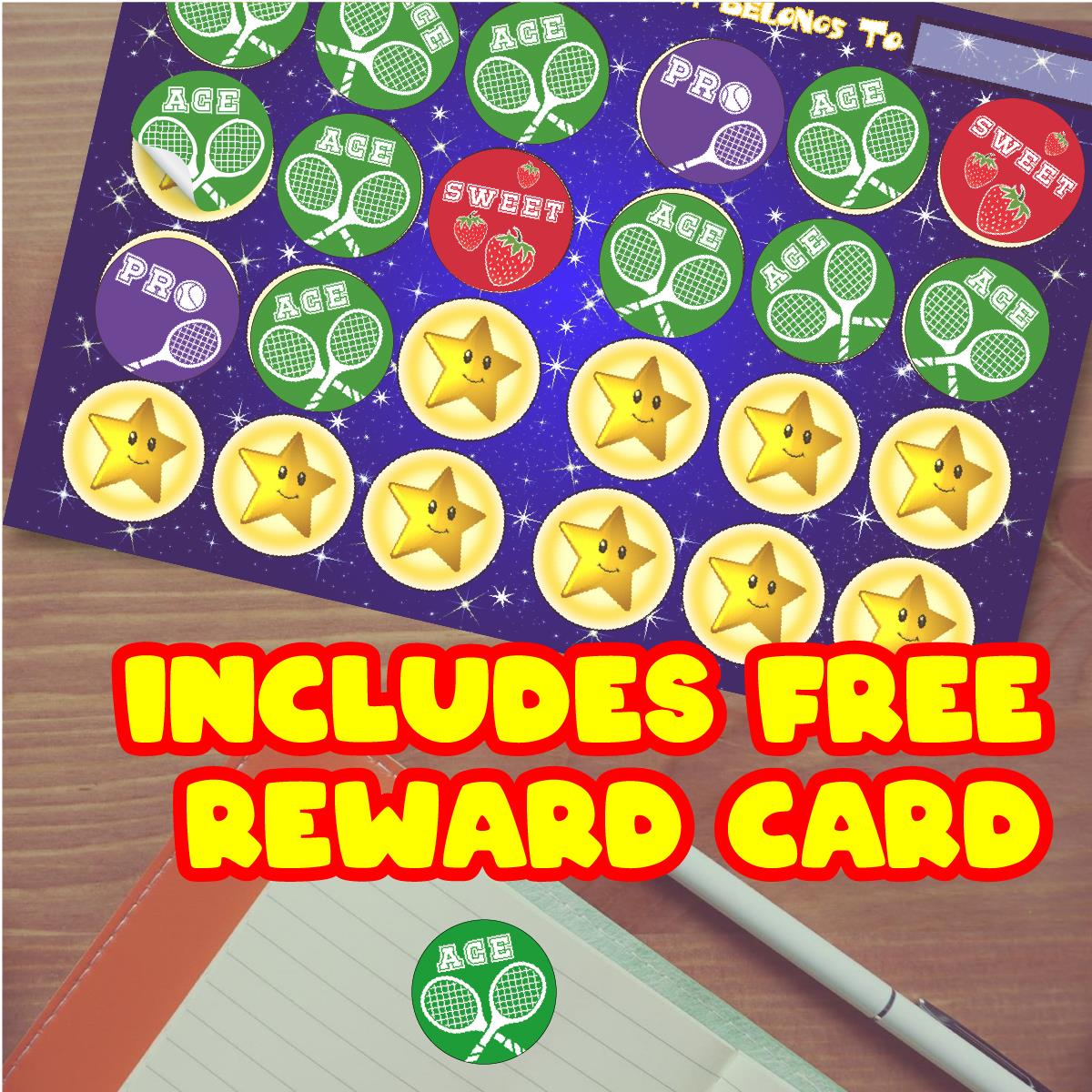 144 Tennis Tournament 30mm Reward Stickers for School Teachers, Parents and Nursery