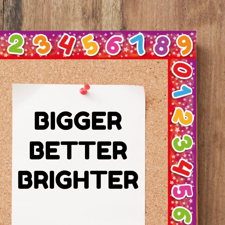 Numbers Classroom Trimmers 14.25m long Notice Board Display Borders