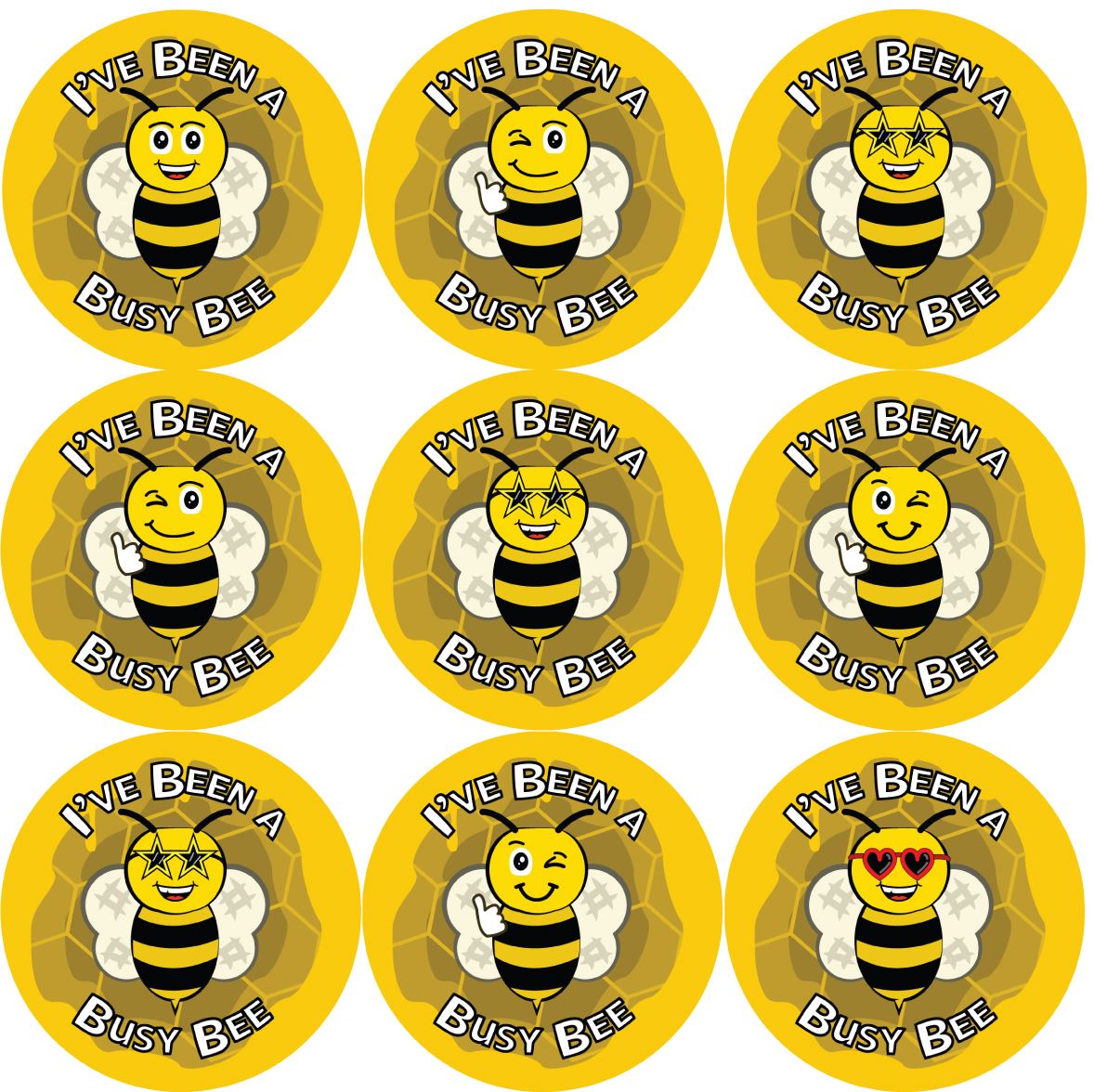 144 I've Been a Busy Bee 30mm Reward Stickers for School Teachers, Parents and Nursery