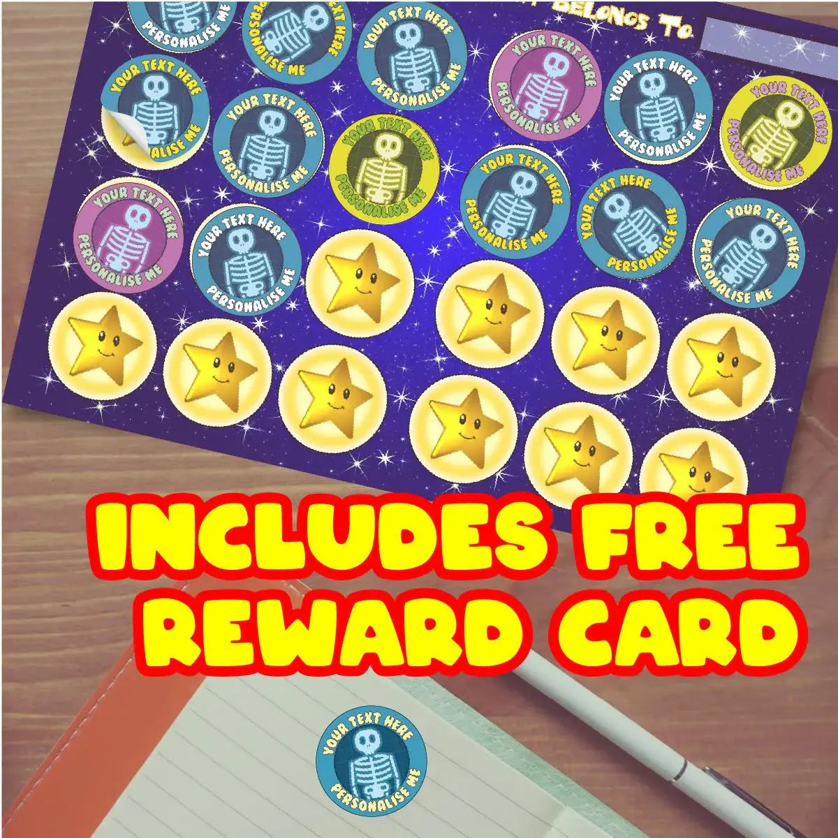 X Ray Sticker Box 144 Personalised X Ray 30mm Children's Reward Stickers for Radiology X ...