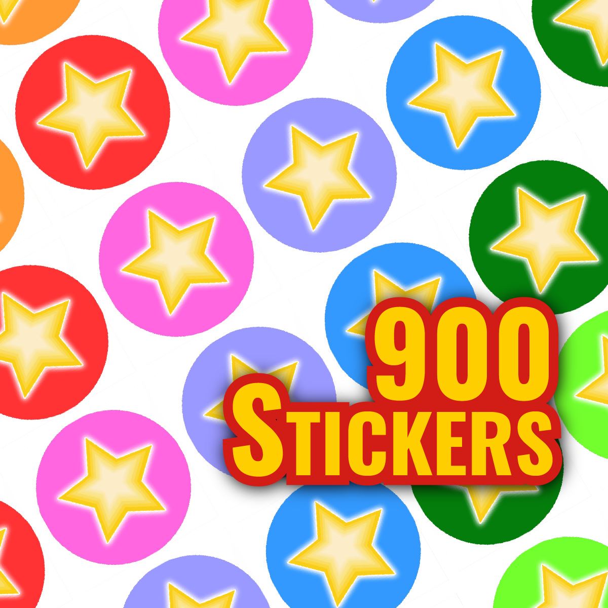 900 Colourful Stars Mini Dot 10mm Spot Reward Stickers for Teachers and Planner Charts