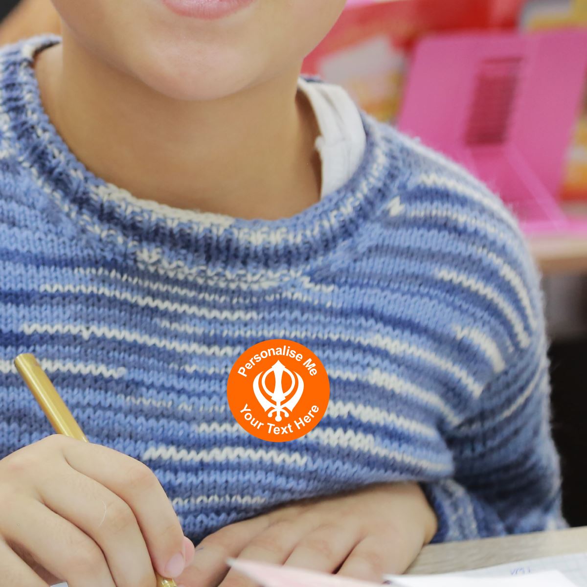 144 Personalised Sikh Khanda 30mm Reward Stickers for School Teachers, Parents and Nursery