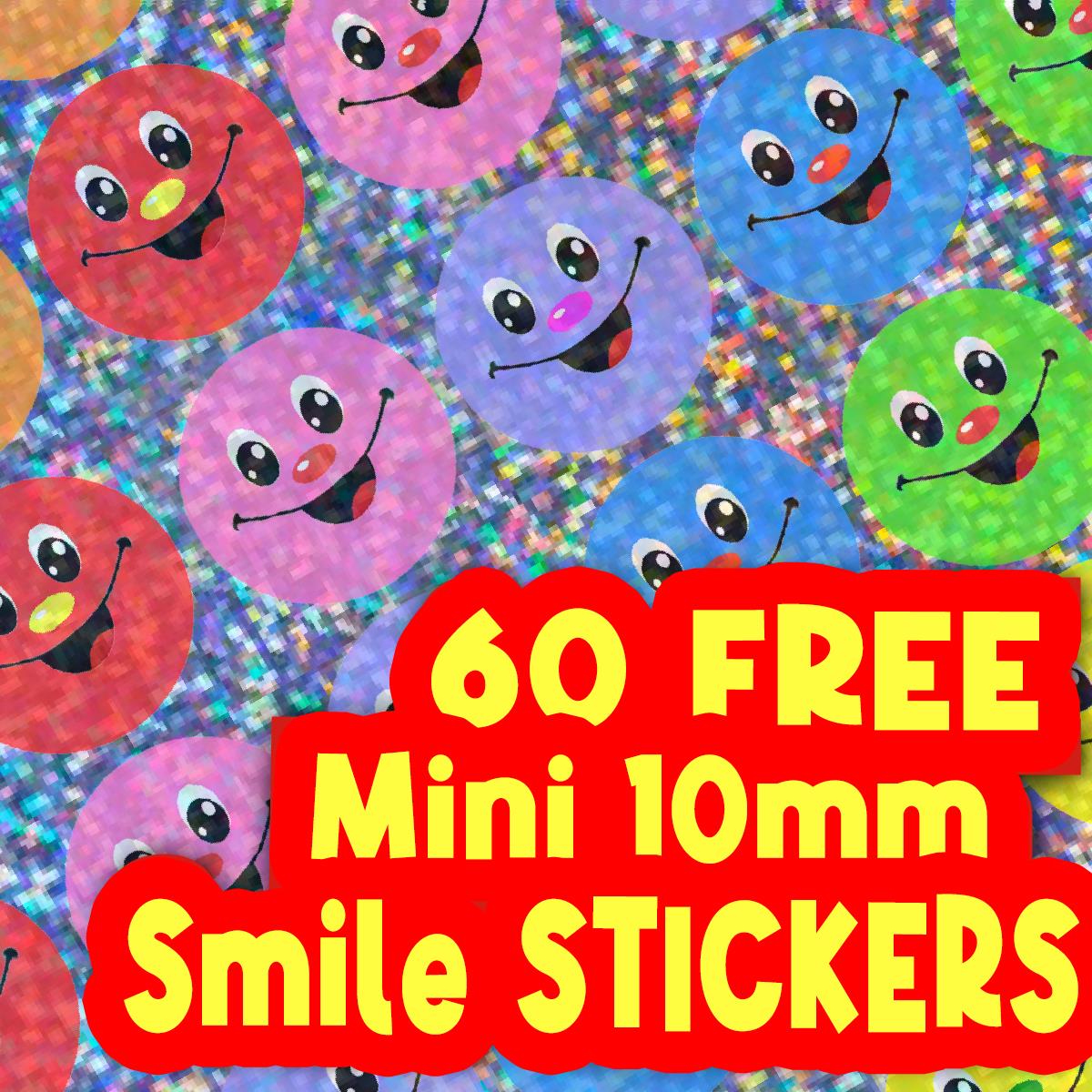 96 Sparkle Smiles Stickers 30mm Reward Stickers + 60 Free Sparkle Smiles for Teachers, Parents and Schools