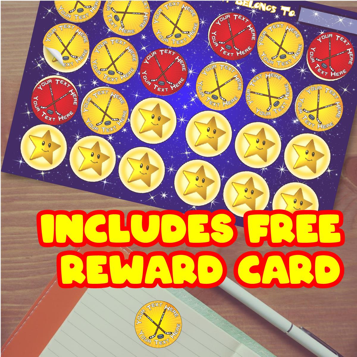 144 Personalised Hockey 30mm Reward Stickers for School Teachers, Parents and Nursery