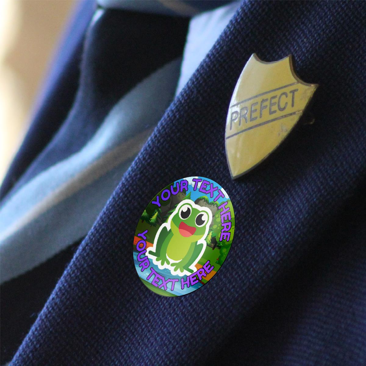 144 Personalised Hoppy Frog RWI 30mm Reward Stickers for School Teachers, Parents