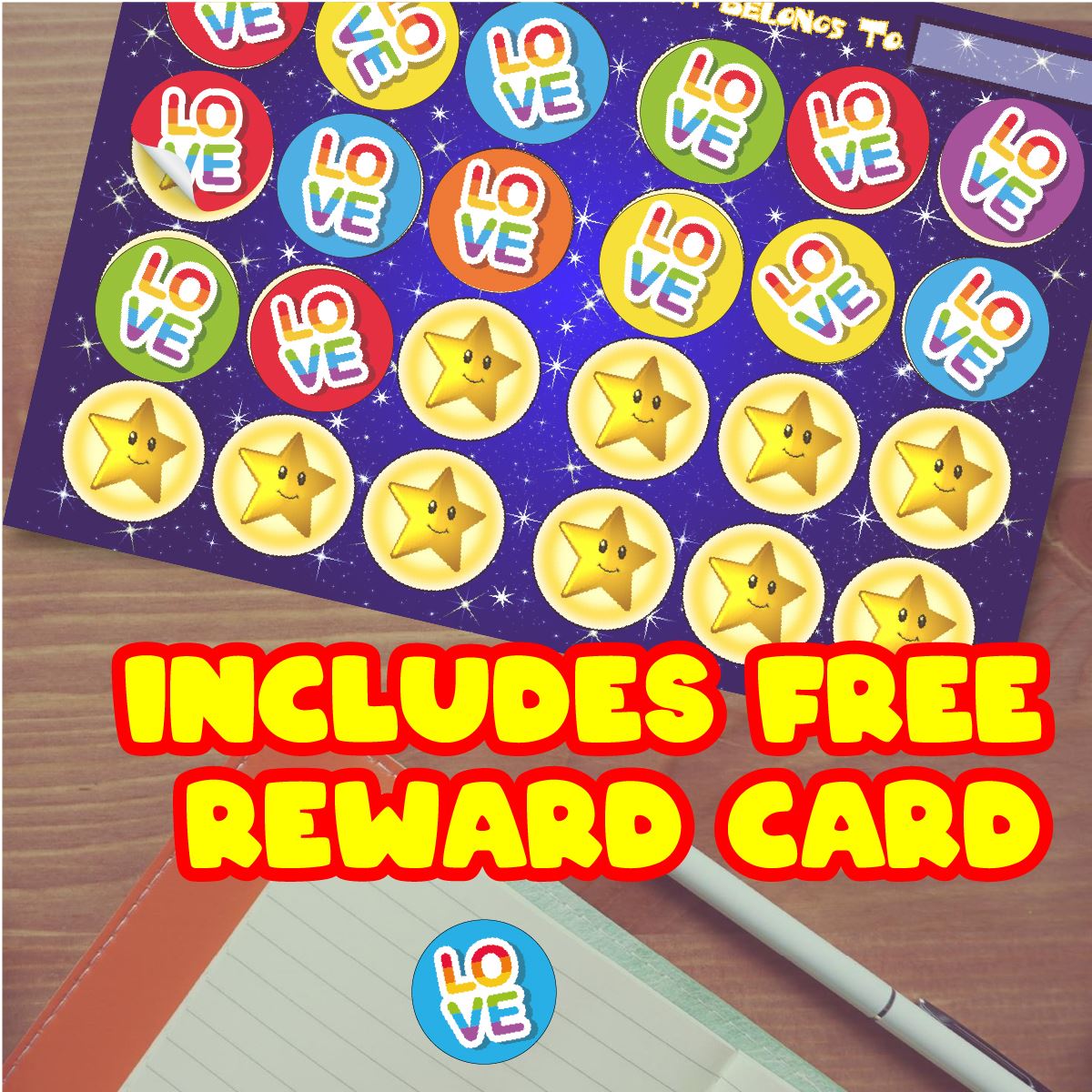 144 Colourful LGBT Pride LOVE 30mm Glossy Stickers