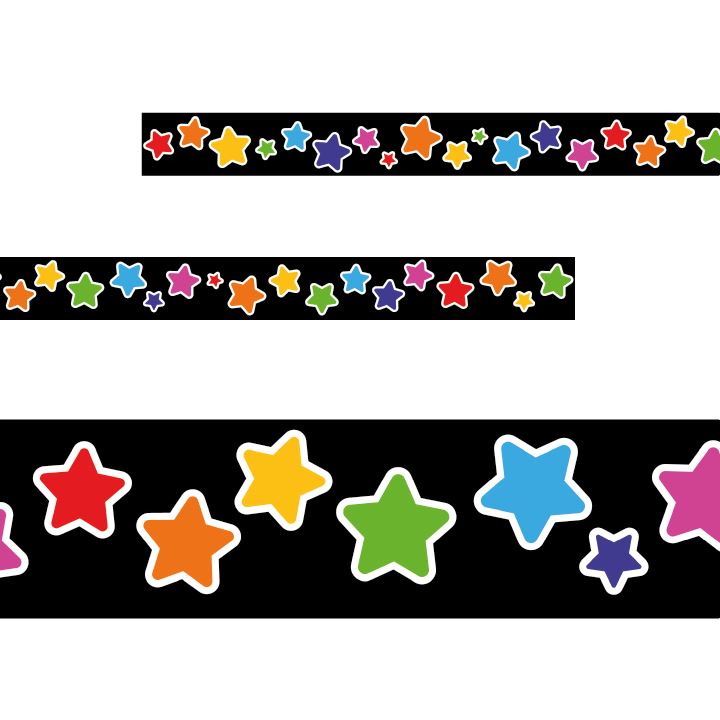 Colourful Stars Classroom Trimmers 14.25m long Notice Board Display Borders