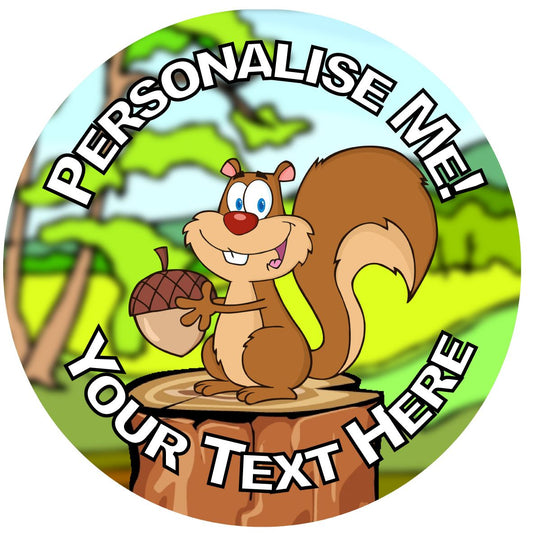 144 Personalised Nutty Squirrels 30mm Reward Stickers for School Teachers, Parents and Nursery
