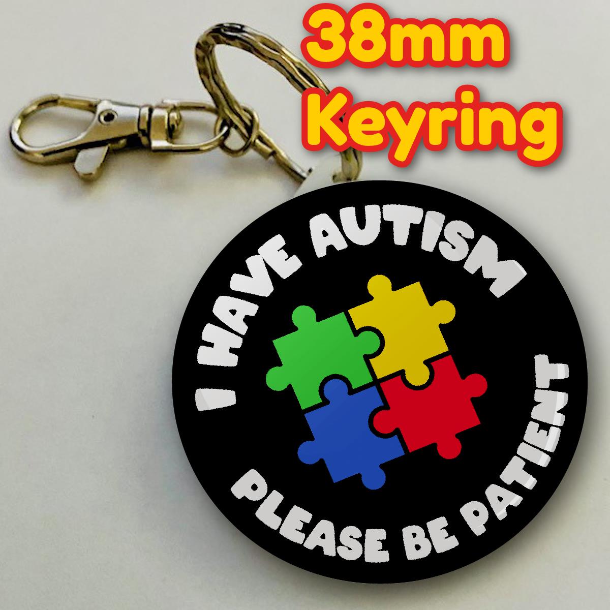 Autism Awareness Keyring 38mm Autistic Awareness (Pack of 8 Key Rings - 38mm)