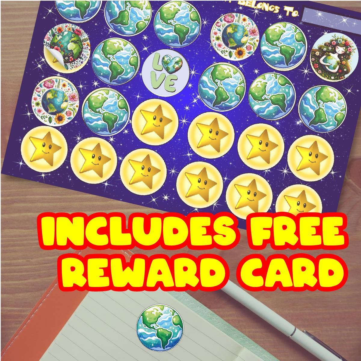 144 World Earth Day Awareness Stickers - 30mm - Teacher Parents School Nursery