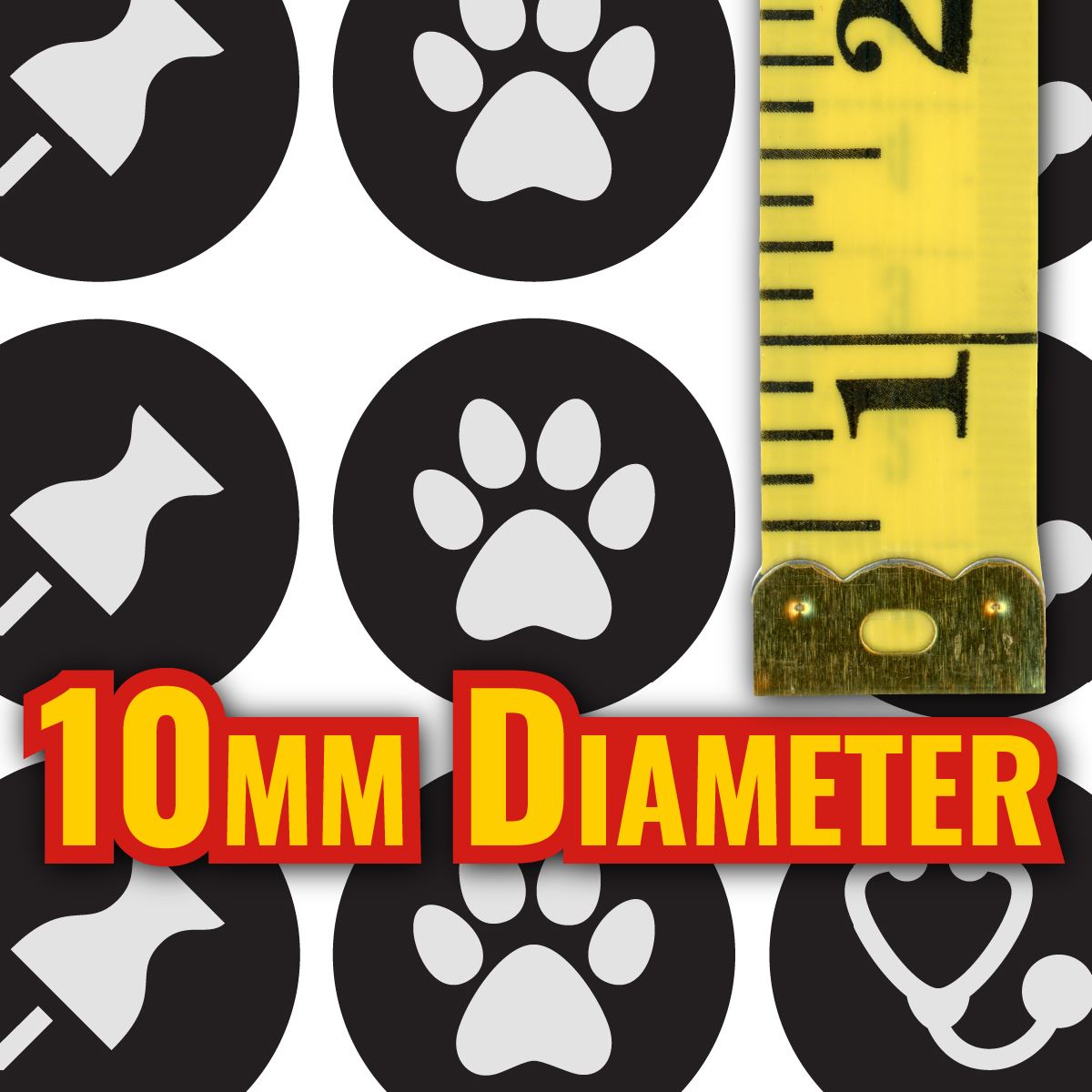 900 Black Mini Planner Dots 10mm Everyday Motivational Spot Diary Stickers