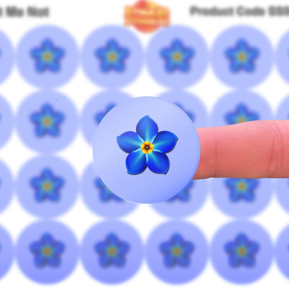 144 Forget Me Not 30mm Reward Stickers for Schools, Remembrance, Dementia Awareness