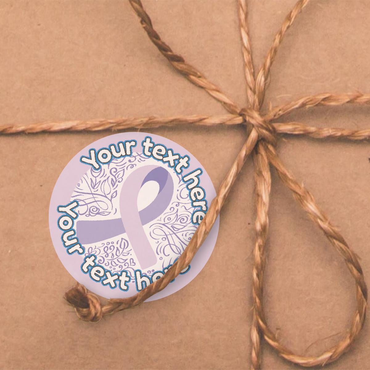 144 Purple Cancer Awareness Personalised 30mm Stickers Teachers, Parents, Schools (UNIQUE)