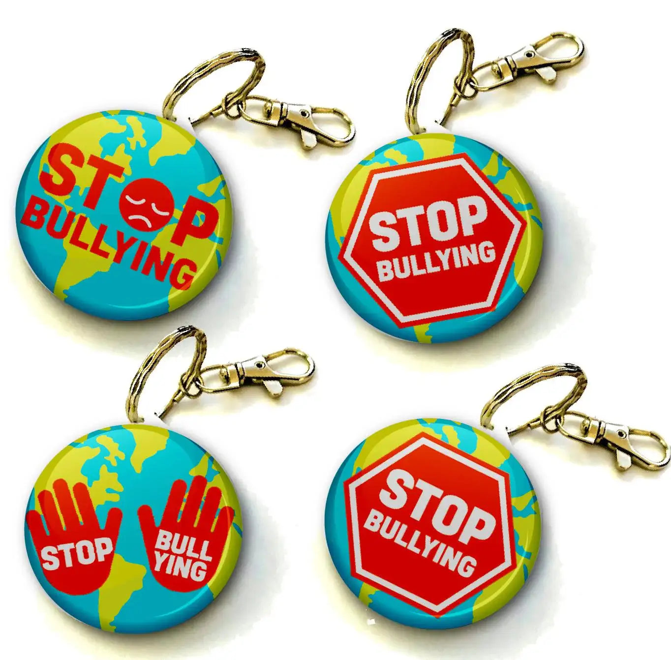 Anti Bullying Keyring 38mm (Pack of 8 Key Rings - 38mm) – Sticker Stocker
