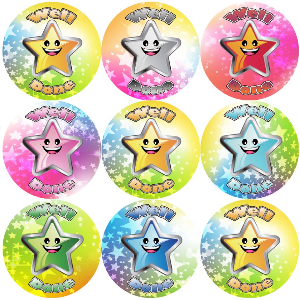 144 Well Done 30mm Reward Stickers for School Teachers, Parents and Nursery