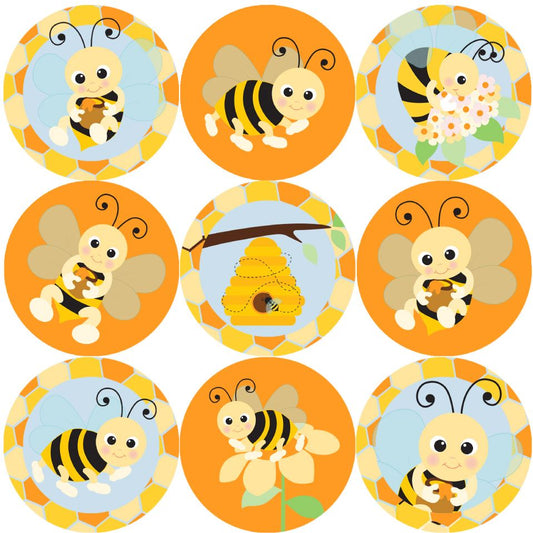 144 Bees Buzzing 30mm Reward Stickers for School Teachers, Parents and Nursery