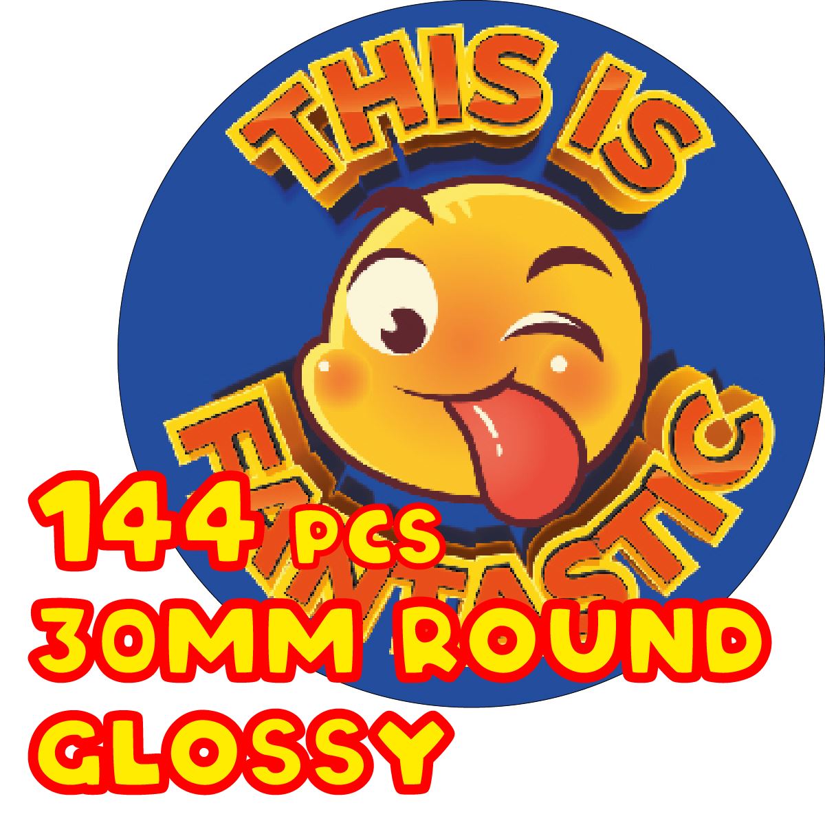144 Praise Word Smiles 30mm Glossy Reward Stickers