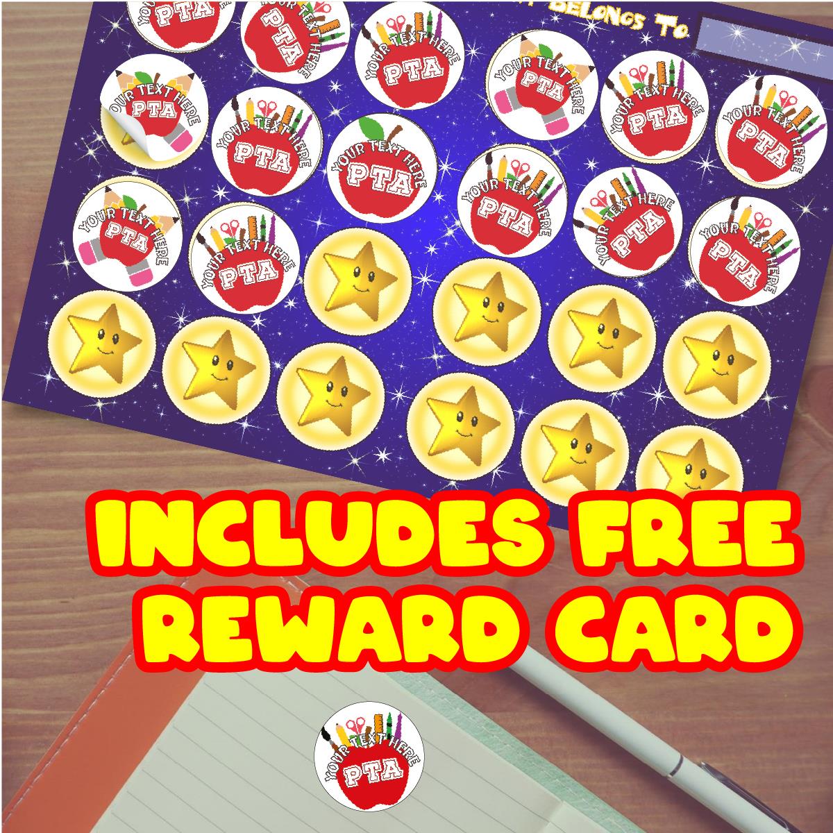 144 School PTA Personalised 30mm Stickers - Rewards for teachers, schools, parents