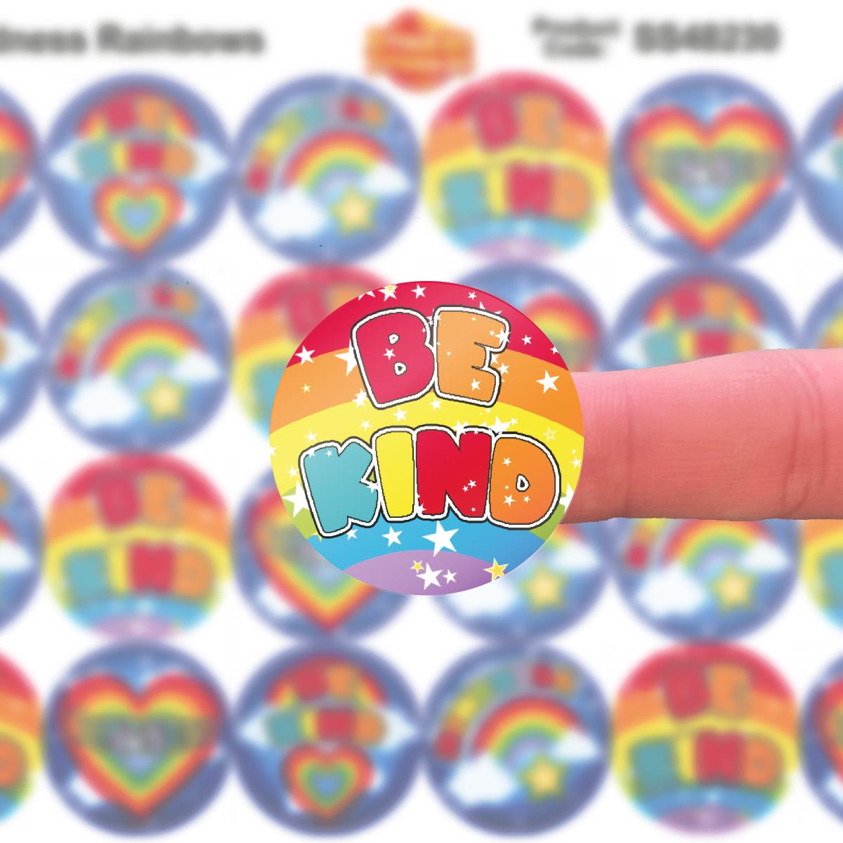 144 Kindness Rainbows 30mm Reward Stickers for School Teachers, Parents and Nursery