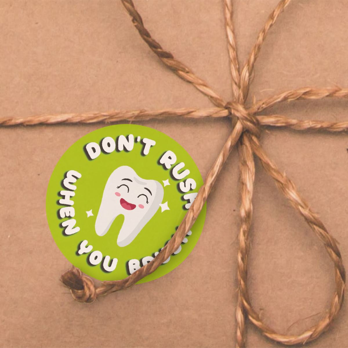 144 Don't Rush when you Brush 30mm Reward Stickers for Teachers, Parents & Dentist