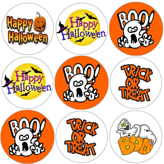 144 Happy Halloween 30mm Round Children's Reward Stickers for Teachers or Parents