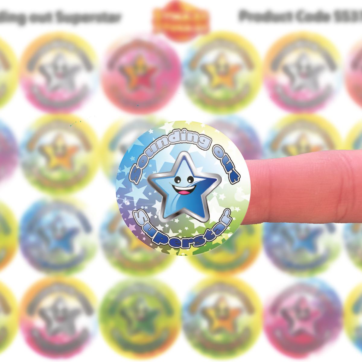 144 Sounding out Superstar 30mm Reward Stickers for School Teachers, Parents