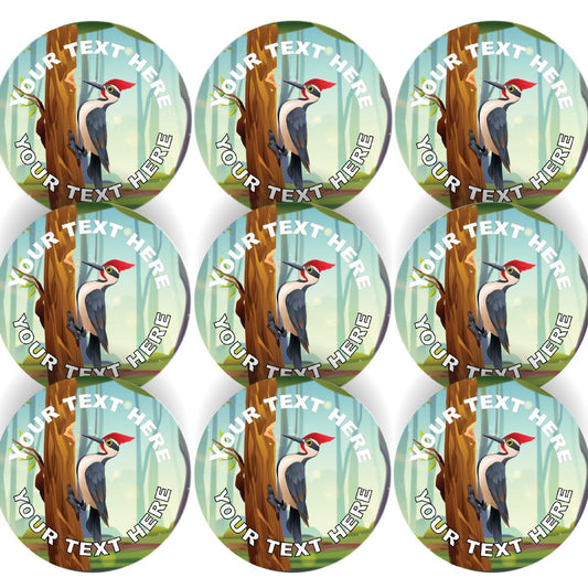 144 Personalised Woodpecker Bird 30mm Reward Stickers for School Teachers, Parents and Nursery