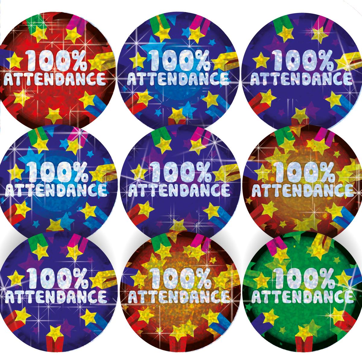 96 Sparkle Attendance Stickers 30mm + 60 Free Sparkle Smiles Reward Stickers for Teachers, Parents and Schools