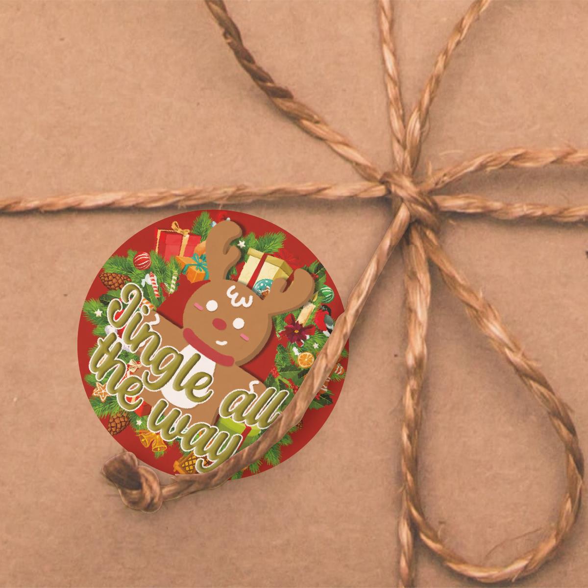 120 Christmas Cheer Gingerbread Scented Stickers - 30mm Scented Stickers - For Teachers Nursery Parents